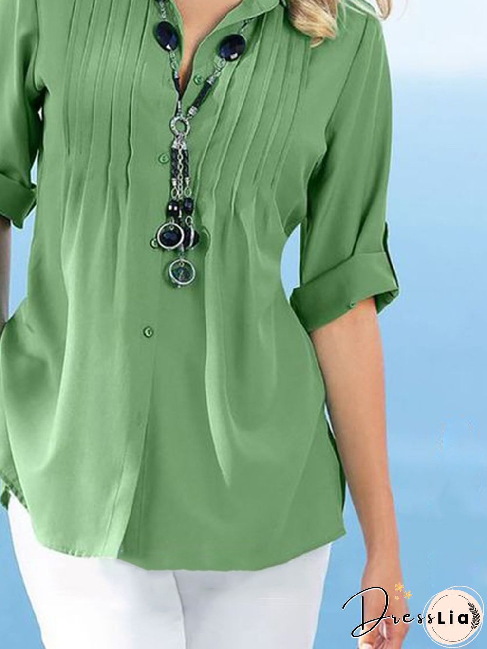 Casual Plain Autumn Polyester Lightweight No Elasticity Best Sell Shirt Collar Regular Size Blouse for Women