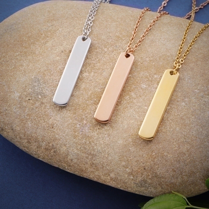Stainless Steel 18K Gold Plated Minimalist Roman Style Commute Geometric None Pendant Necklace