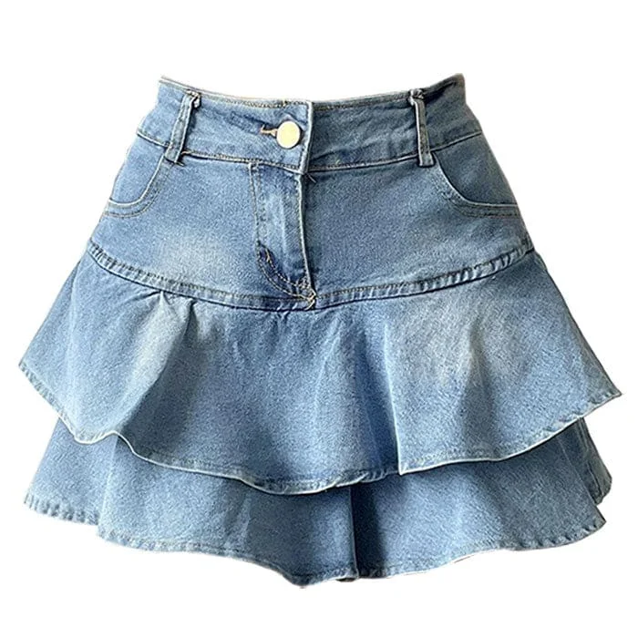 Y2K Blue Denim Skirt