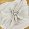 Golden Silver White Butterfly Catering Napkin Ring