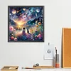 5D DIY Full Round Drill Diamond Painting Girl Cat Home Decor Art Craft 40x40cm