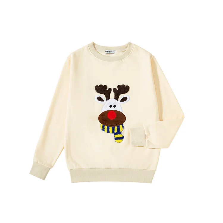 Family Matching Elk Embroidered Sweater