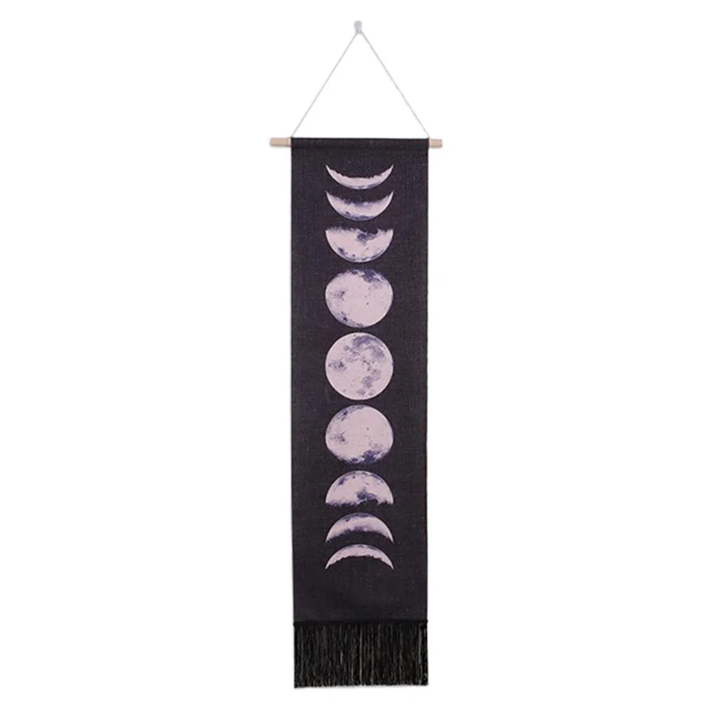 Linen Moon Phases Tapestry Lunar Eclipse Changing Moon Phase Tapestry Wall Hanging Decor for Home Modern Wall Art Hanging Decor