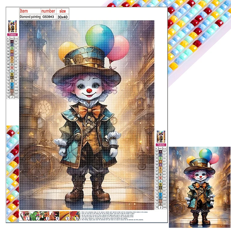 Clown 30*40CM (Canvas) Full Square Drill Diamond Painting gbfke