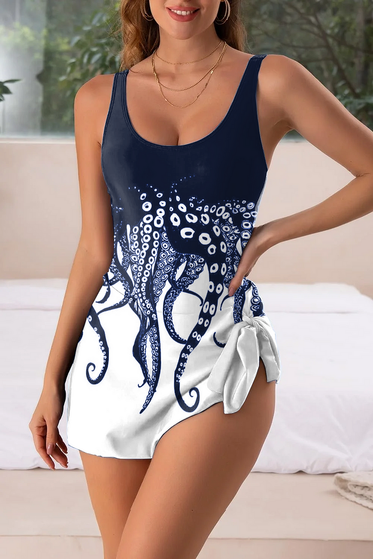 Women's Octopus Swimsuit with Built-in Bra