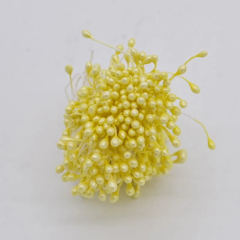 1 Bundle= (500PCS )Artificial Flower Double Heads Stamen Pearlized Craft Cards Cakes Decor Floral for home wedding party decor