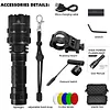 LED Flashlight 5 Modes Rechargeable Flashlight Waterproof Outdoor Portable Torch