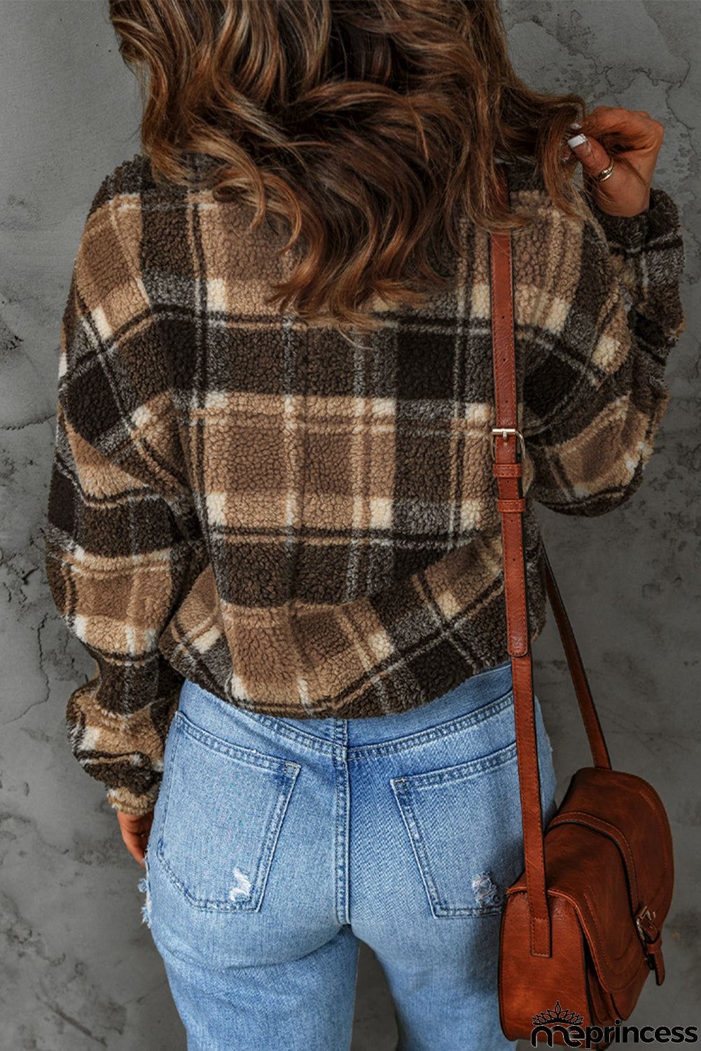 Plaid Pattern Fleece Sweatshirt
