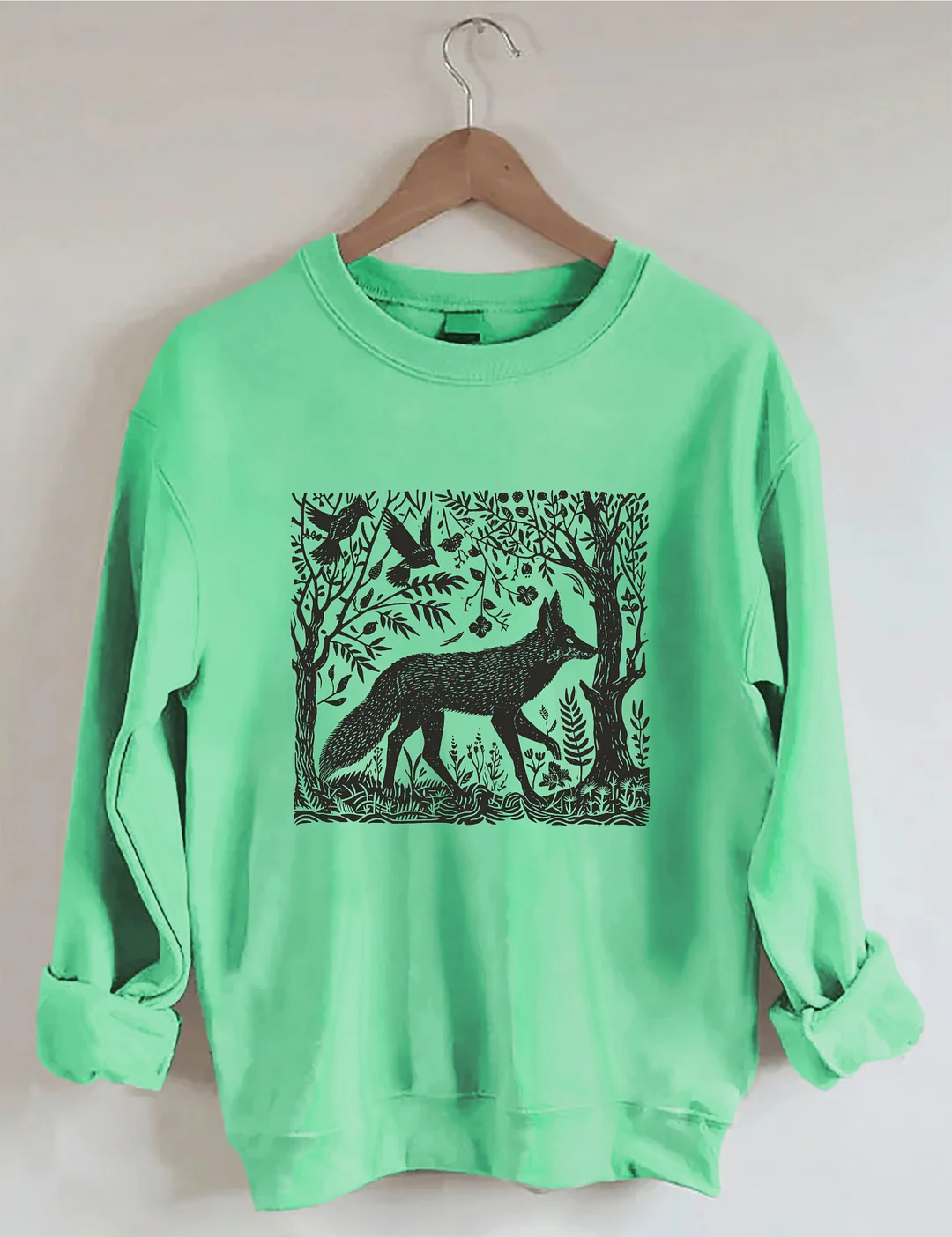 Folklore Forest Fox Lino Print Sweatshirt
