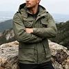 💥 2025 Hot Sale! Men's Outdoor Tactical Jacket with Multiple Pockets, Stand-up Collar and Zippered Hood - Windproof and Cold-resistant for Hiking, Camping, and Fishing