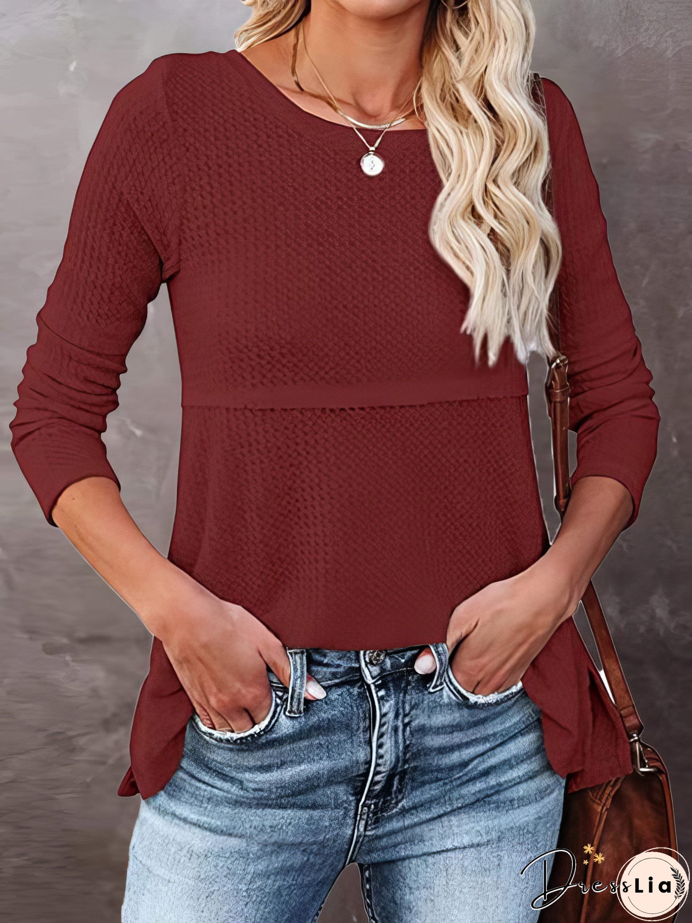 White Waffle Knit Henley