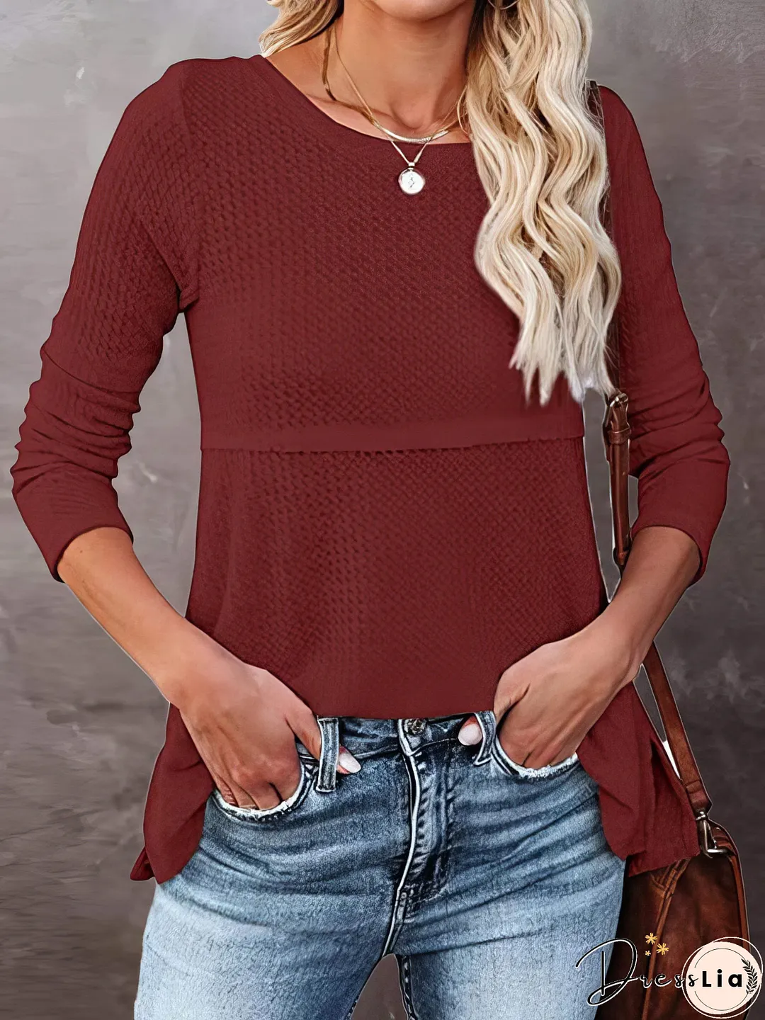 White Waffle Knit Henley