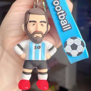 Football Messi Doll Keychain Pendant  Blue striped jersey mysite