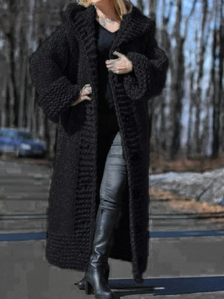 Uveng Uveng Women's Wishebay New Cardigan And Thick Knit Long Sweater