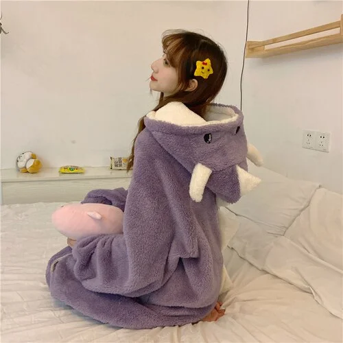 MeWaii® Kawaii Oversize Dinosaur Blanket Cozy Pastel Dragon Plush Hoodie Blanket | NEW