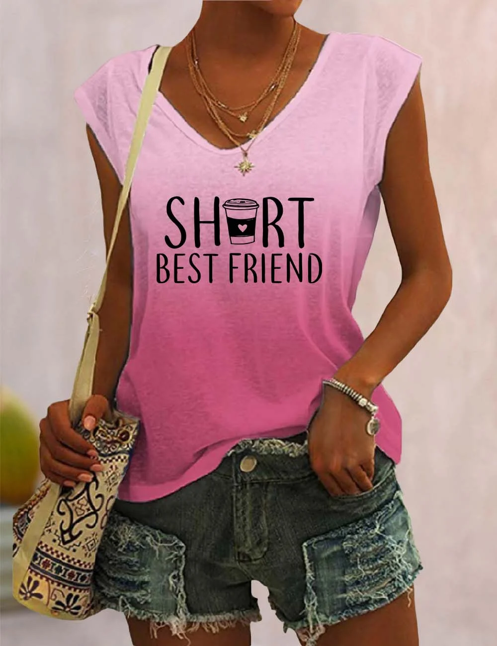 Tall/Short Best Friend V Neck Tank