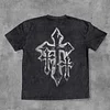 Jesus Cross Washed Distressed Short Sleeve T-Shirt