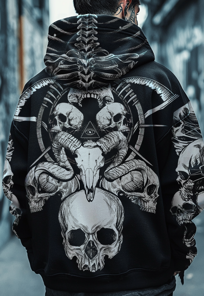 Lord Of Hell Necromancer Dark Blood Goat Devil Sports Hoodie