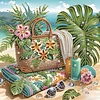 (Box Packaging)Diamond Painting-DIY Crystal Rhinestone Beach Vacation
