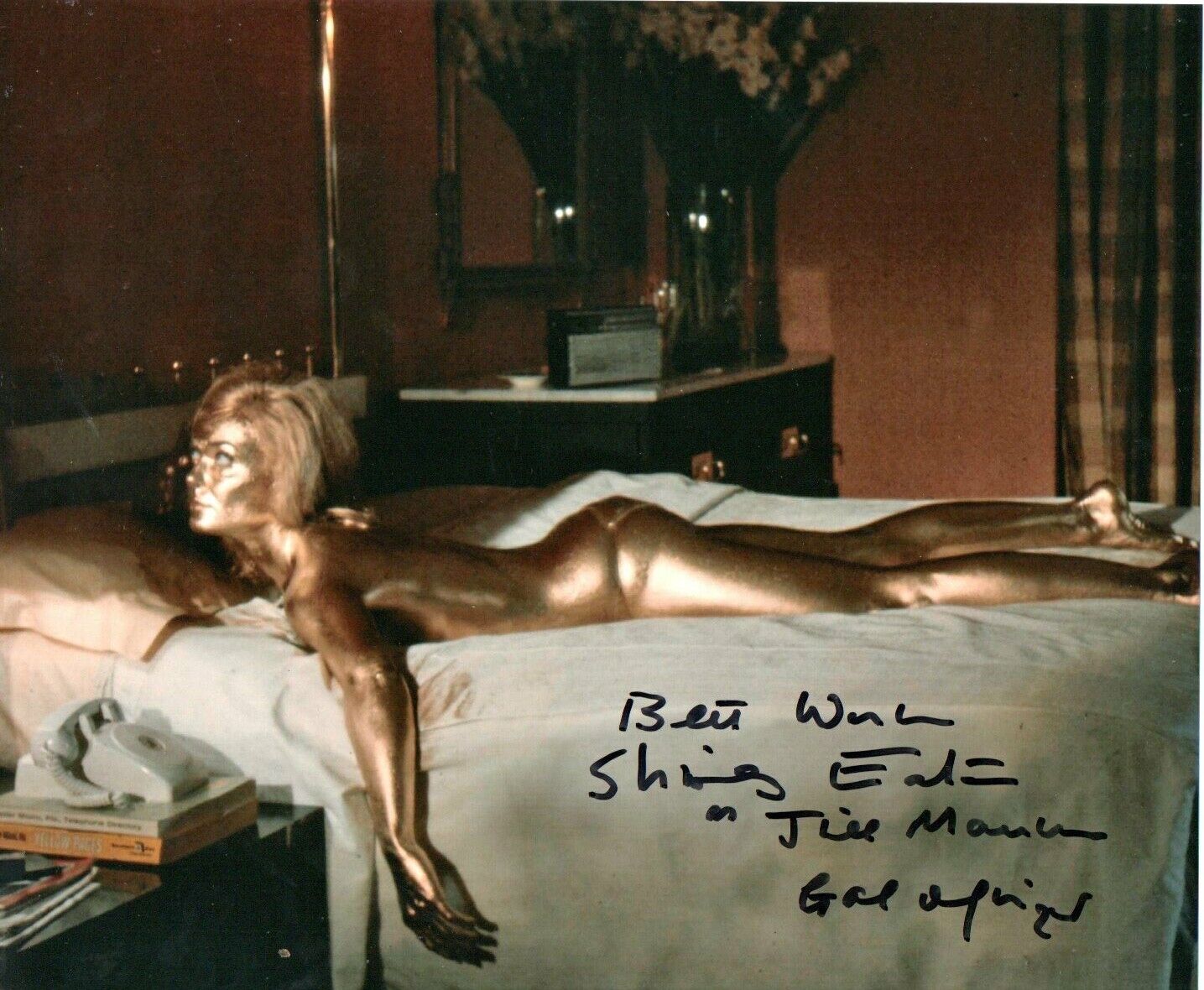 Genuine Hand Signed Shirley Eaton Goldfinger Autograph 10-8 Photo Poster painting James Bond COA