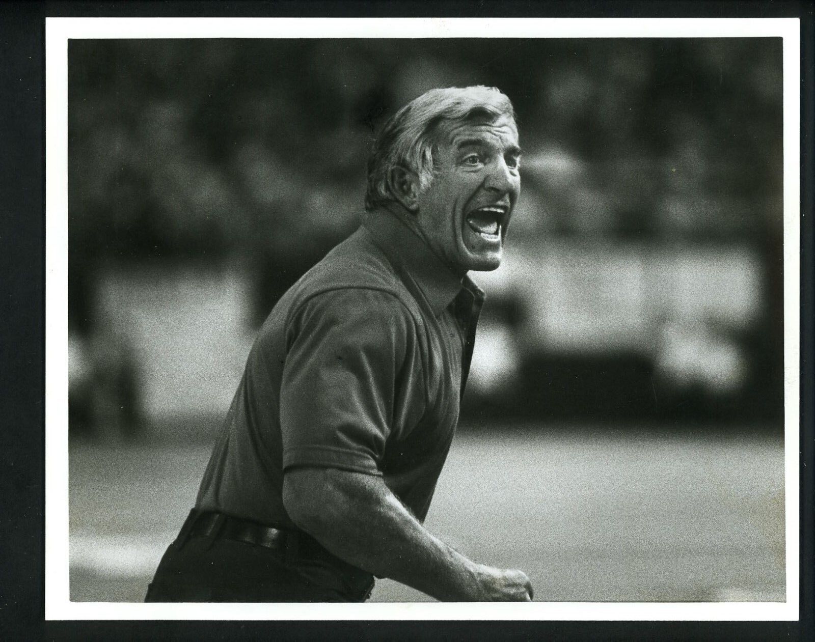 Ernie Stautner Dallas Cowboys Coach 1982 Press Original Photo Poster painting