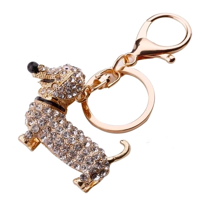 Cute Dog Alloy Diamond Unisex Bag Pendant