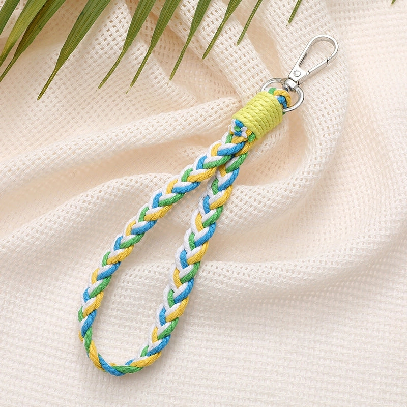 Minimalist Color Block Cotton Polyester Knitting Mobile Phone Chain