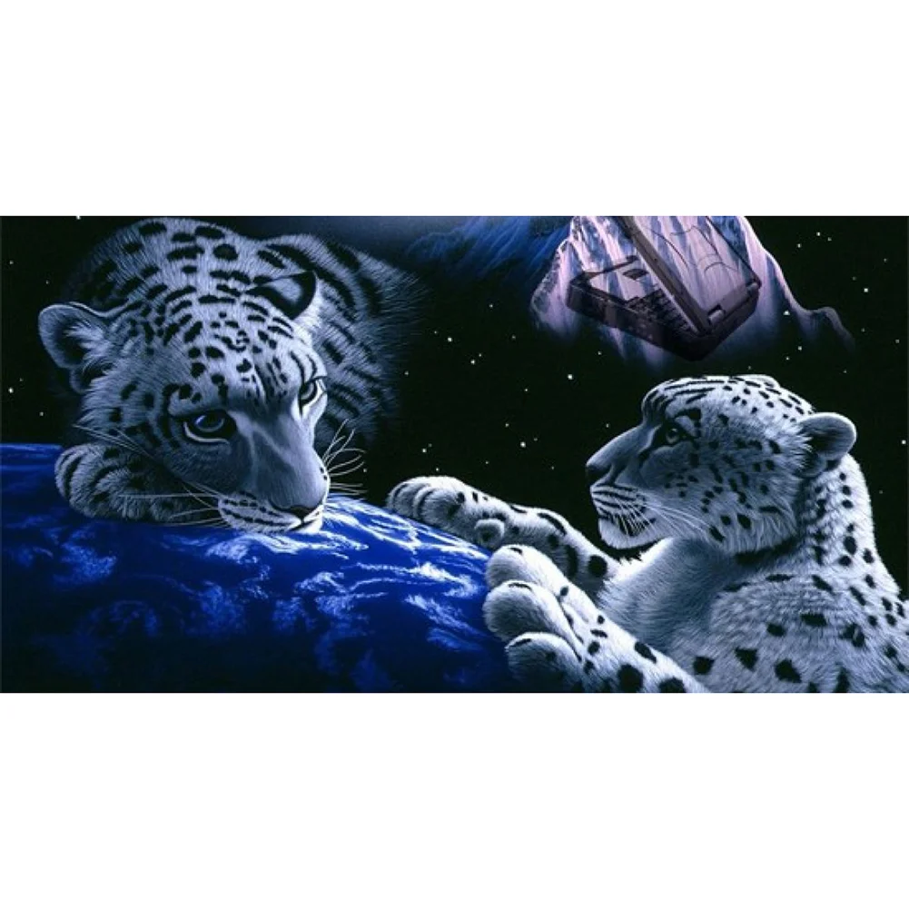 Full Square Diamond Painting - Space Leopard