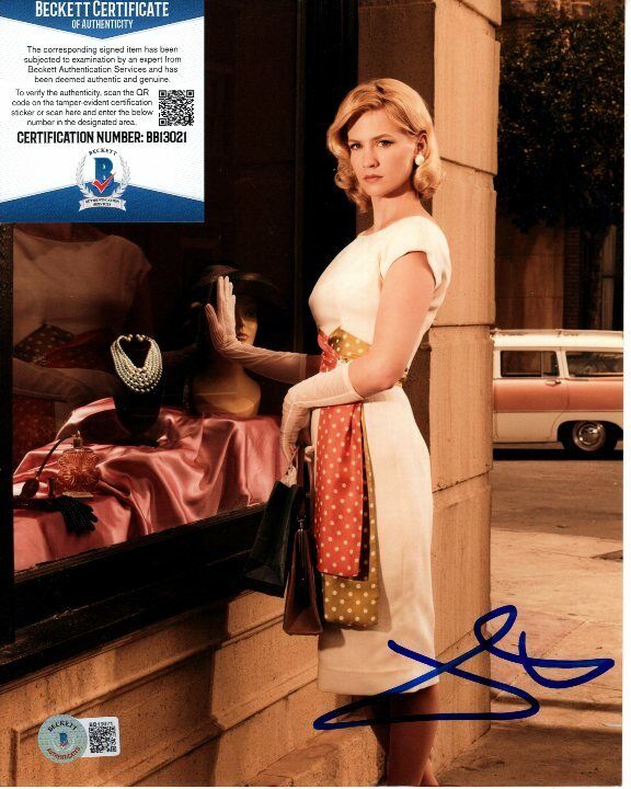 JANUARY JONES signed 8x10 MAD MEN BETTY DRAPER Photo Poster painting Beckett BAS