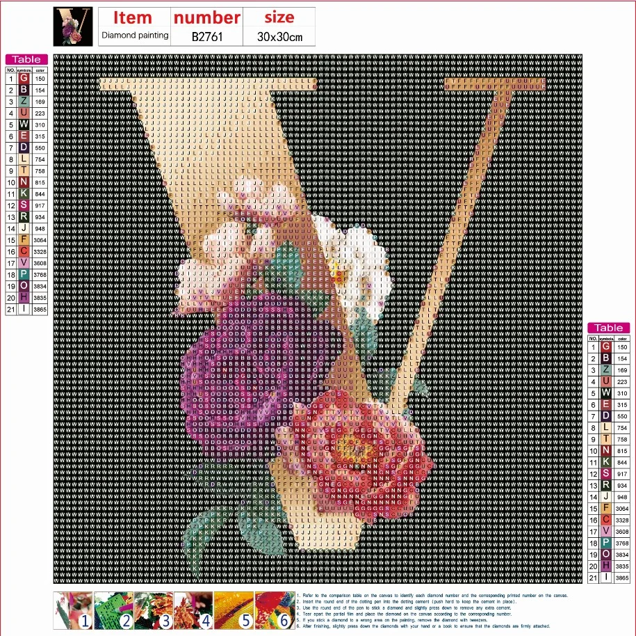Diamond Painting - Full Round Drill - Flower Alphabet(30*30cm)