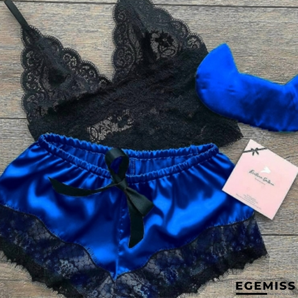 Blue Sexy Fashion Lace Suspender Pajamas | EGEMISS