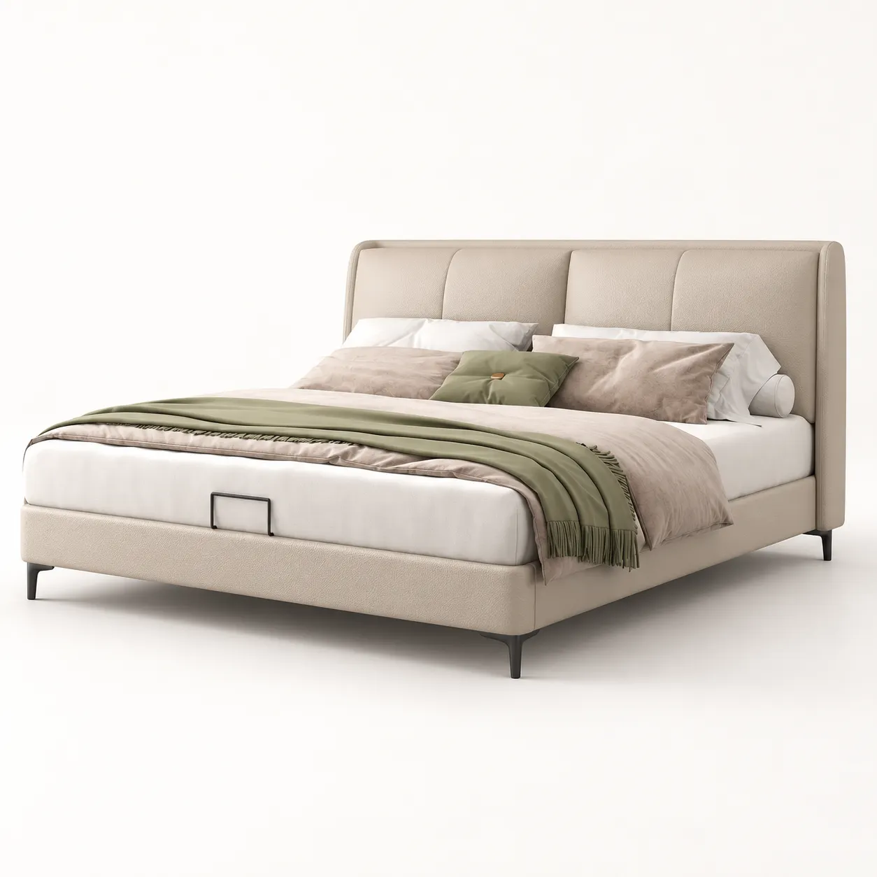 Upholstered Bed 225668 — white studio view
