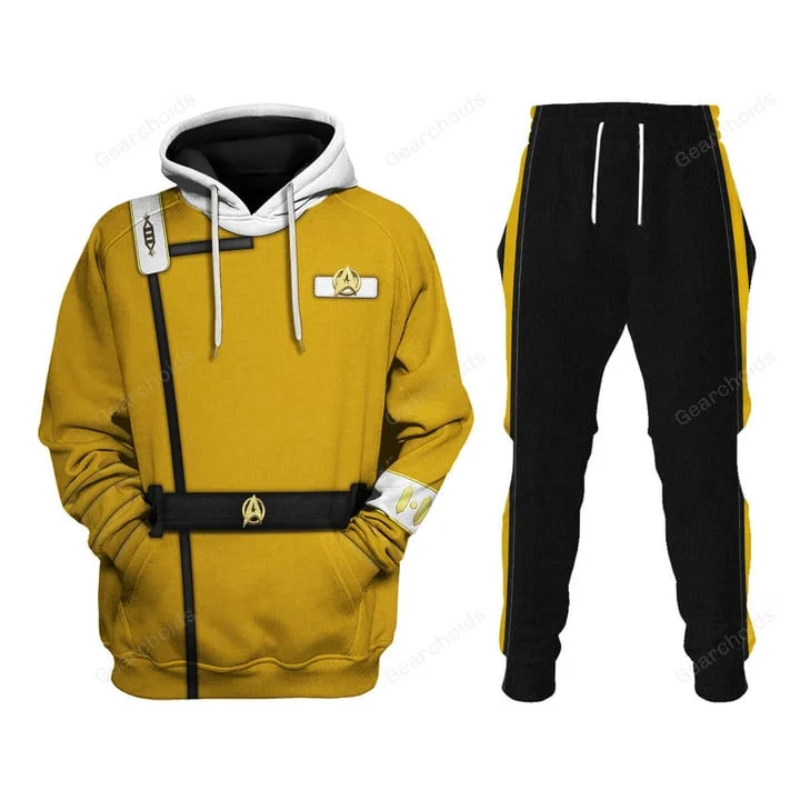 Wrath Of Khan Kirk Spock Starfleet Yellow Hoodie Sweatpants Apparel
