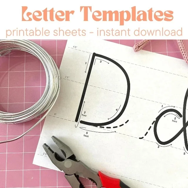 Printable Letter Templates for Knitted Wire | Tricotin | Digital Download