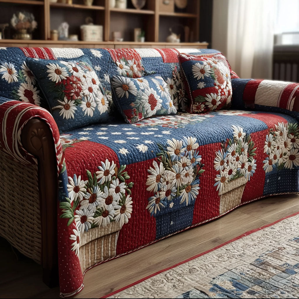 Liberty Meadow Quilted Sofa Cover NCU0PT11328 everthome
