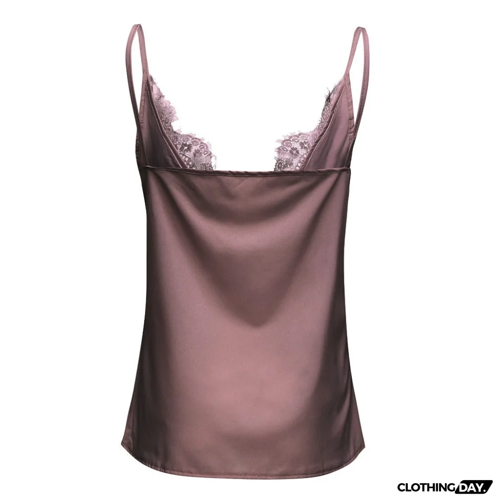 Lace Patchwork Strappy Sleeveless Camis Vest