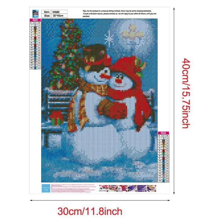 Diamond Painting - Full Round Drill - Snowman(30*40cm)