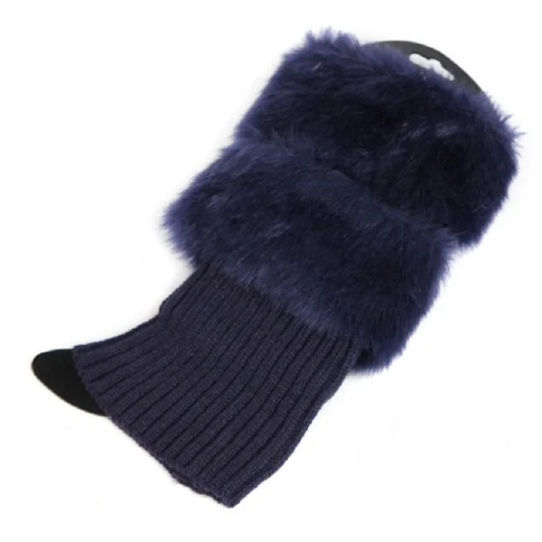 1 Pair Fashion Fur Crochet Knit Leg Warmer Toppers Trim Boot Socks Winter Accessories