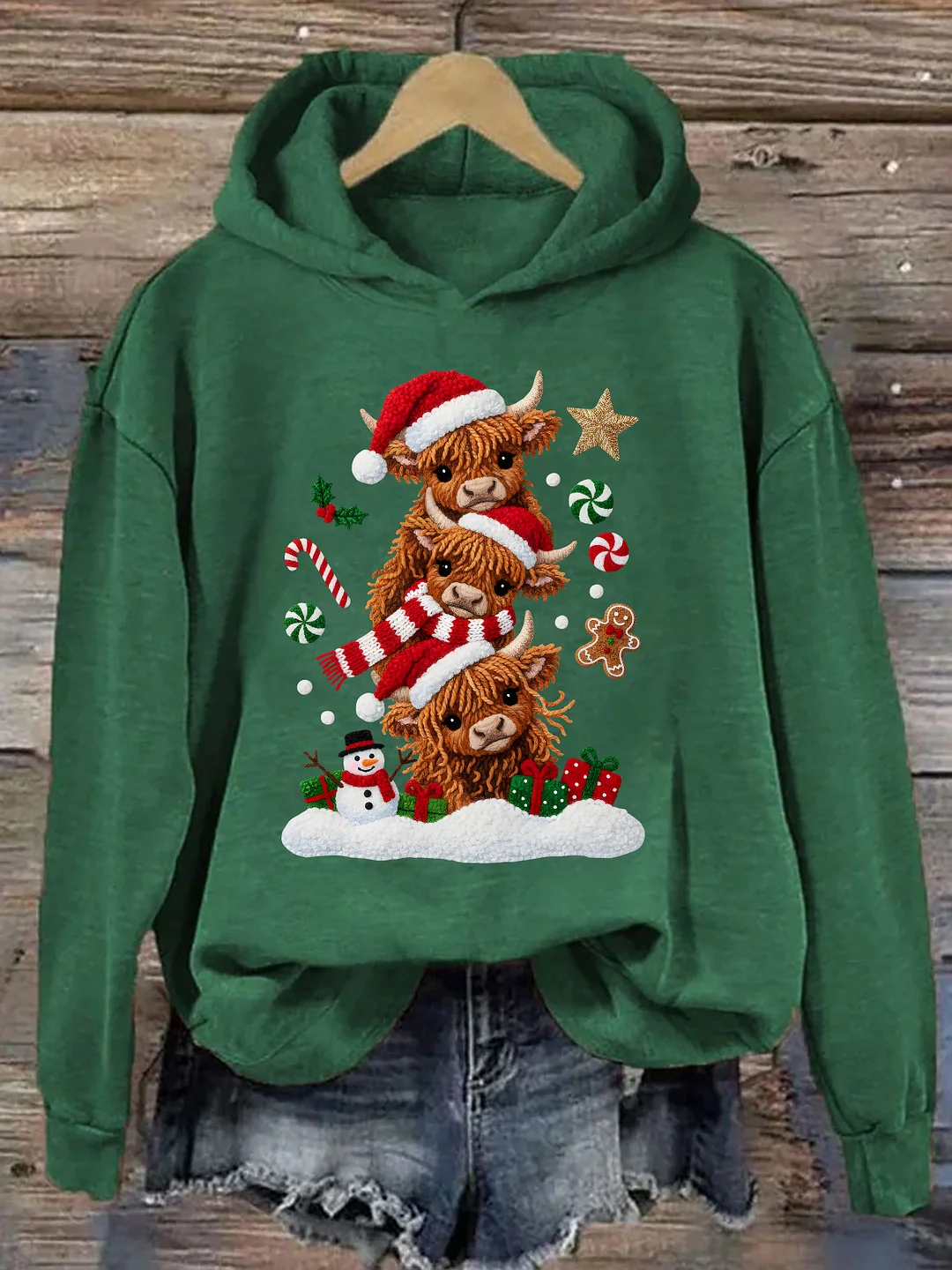 Highland Cow Christmas Hoodie