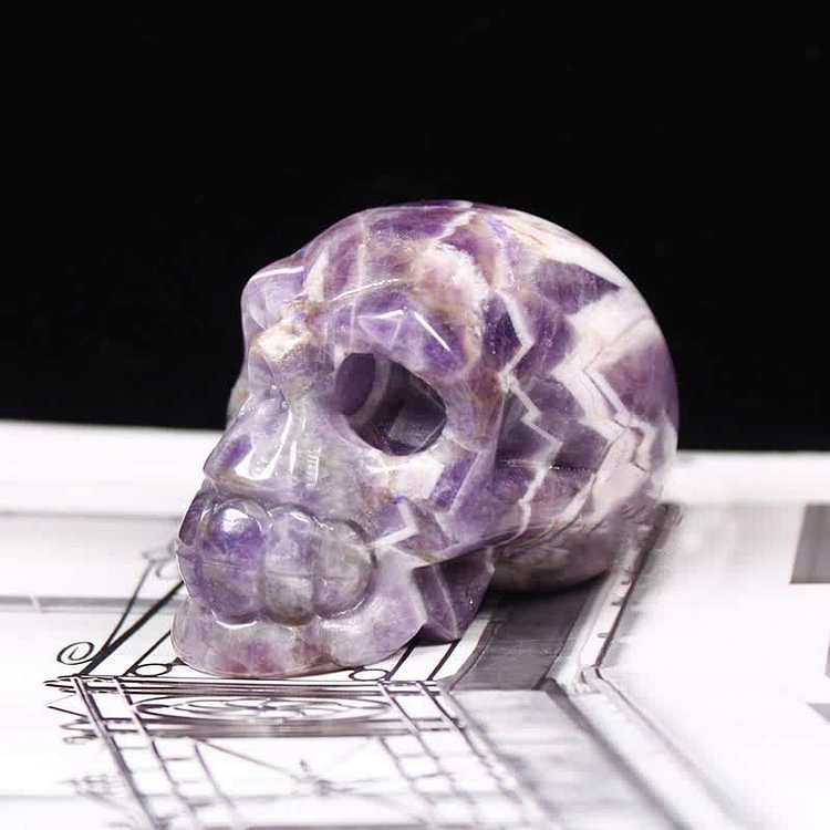Carve Skull Gemstone Decoration-Amethyst