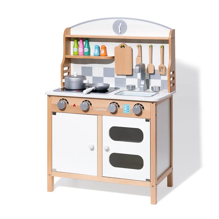 Robud Wooden Kitchen Pretend Play Set with Accessories for kids & toddler  WCF14