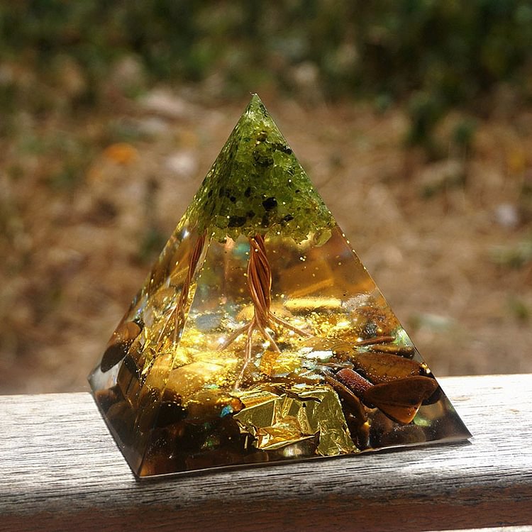 olivenorma Tree of Life Customized Orgone Pyramid for Sale (Peridot ...