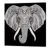 Peinture en perles d&rsquo;&eacute;l&eacute;phant maison avec cadre en bois 30x30 cm art en perles