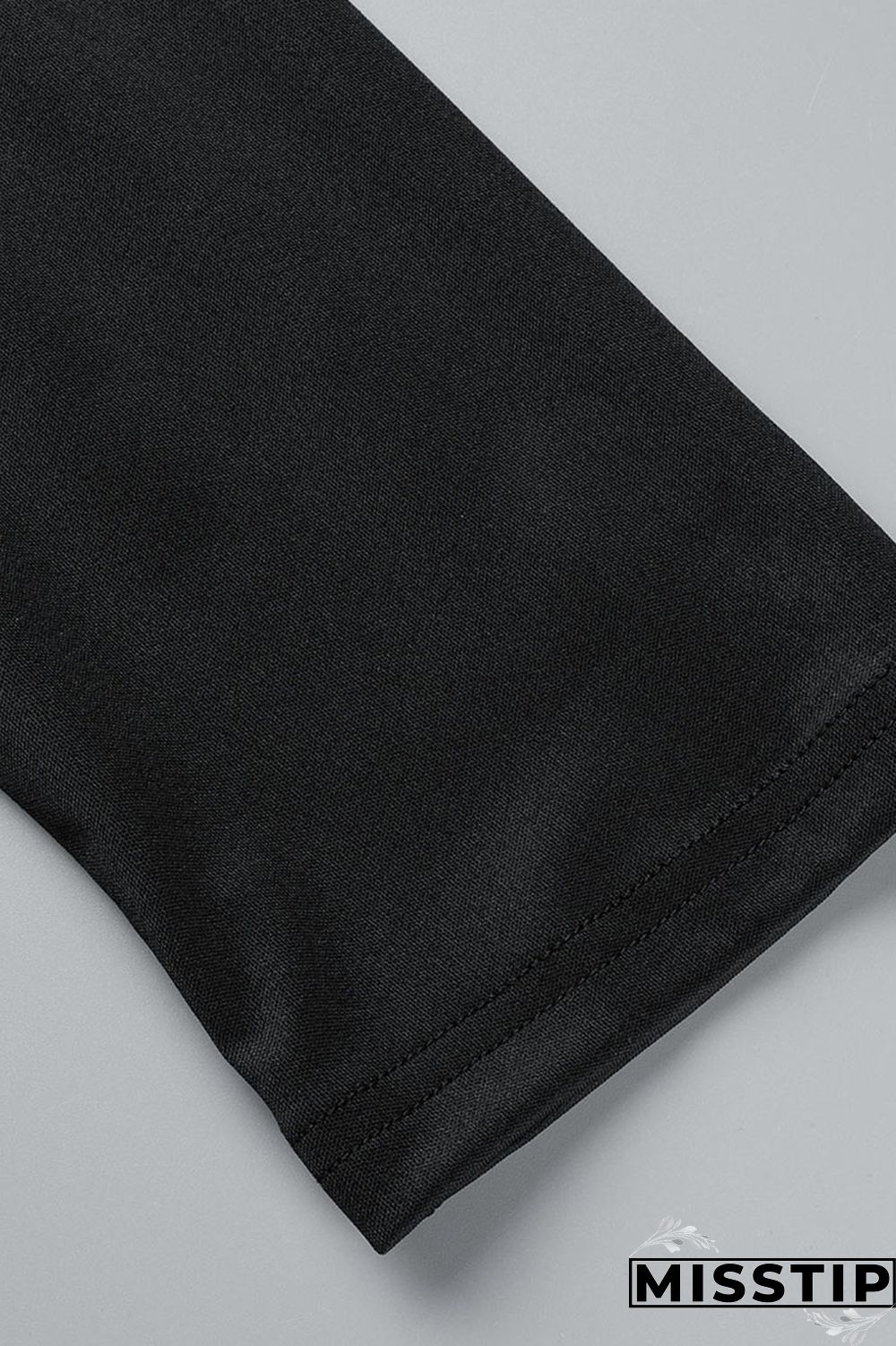 Black Casual Solid Patchwork Turn-back Collar Long Sleeve Two Pieces