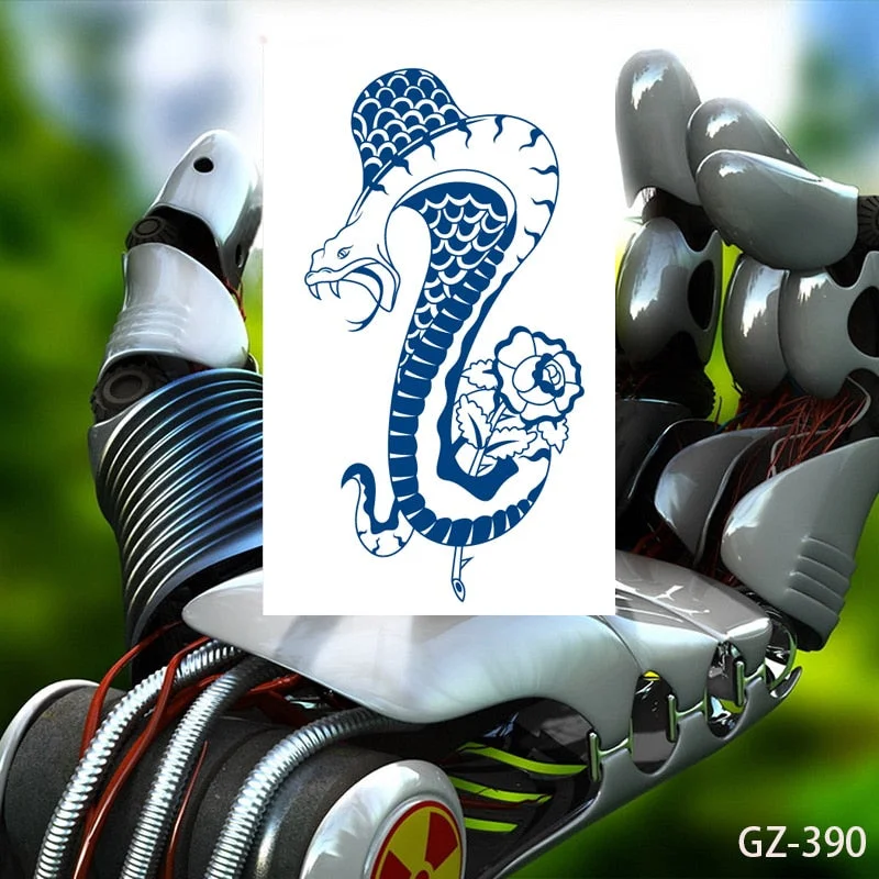 Temporary Tattoos Stickers Geometry Flower Snake Scorpion Juice Ink Lasting Waterproof Arm Chest Waist Hip Realistic Fake Tatoo