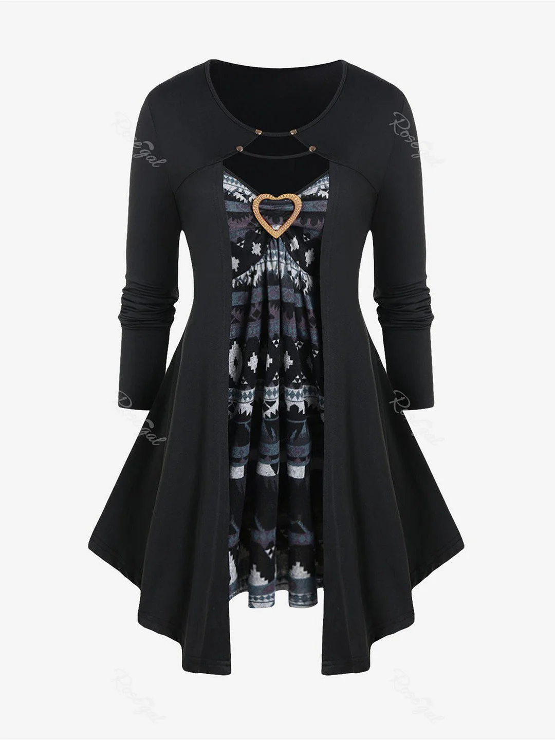 Women Half Sleeve V-neck Solid Color Dress