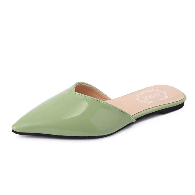Women Slippers Fashion Pointed Flat Shoes 2021 Summer Solid Color Simplicity  Slip on Leisure Ladies External Wear Women Shoes