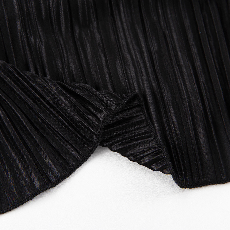 Ootddress Fashion Ruffled Lace-Up Long Dress Women Slim Long Sleeve Striped Pleated Party Dress Autumn 2025 Solid Gown Female Dress