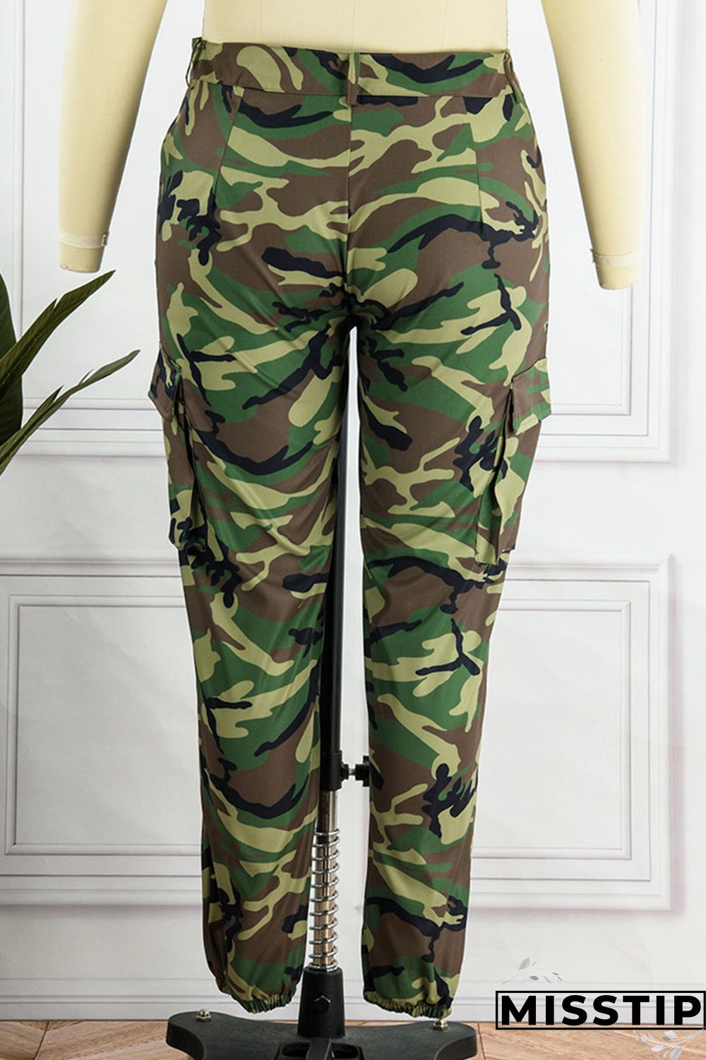 Camouflage Casual Street Camouflage Print Patchwork Plus Size