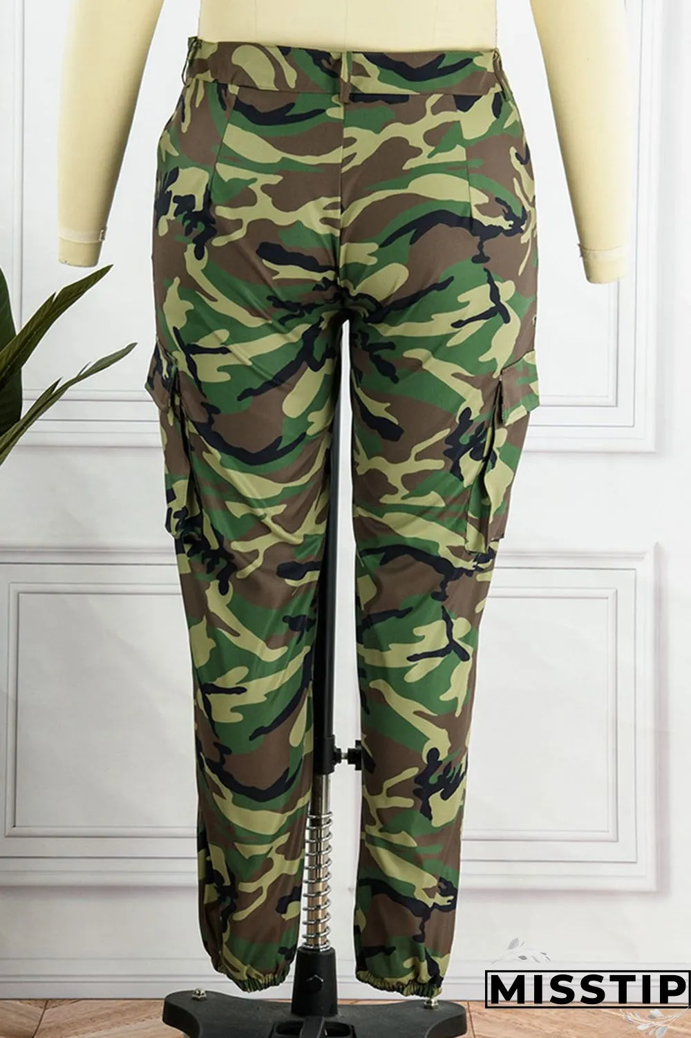 Camouflage Casual Street Camouflage Print Patchwork Plus Size